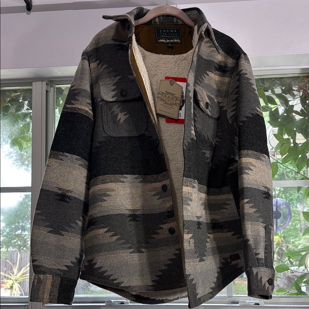 Jachs Men's Black and Gray Patterned Shirt Jacket - Picture 5 of 5
